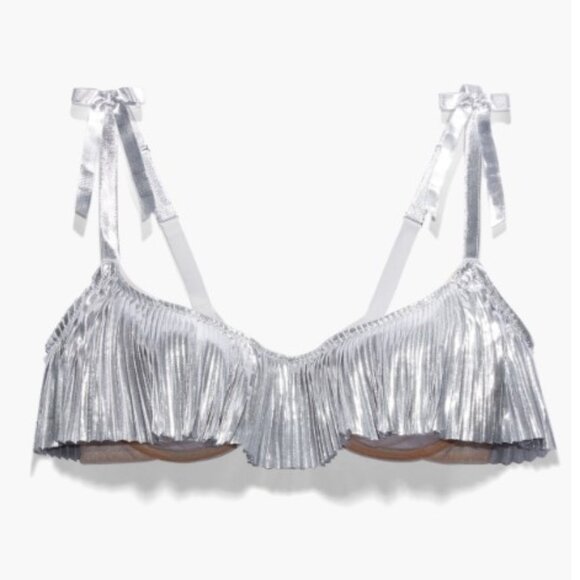 NWT Savage X Fenty - Pleated Lamé Bralette - Picture 2 of 3